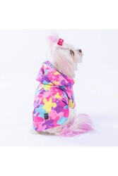 Pawstar Rosea Camouflage Fileli Köpek Montu Köpek Yağmurluk Köpek Kıyafeti Köpek Elbisesi XL - Thumbnail