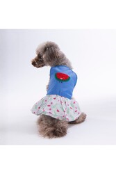 Pawstar Ruby Slice Denim Karpuz Desenli Kot Kedi Köpek Elbisesi - Kedi Köpek Kıyafeti L - Thumbnail