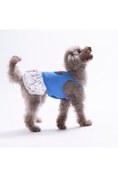 Pawstar Ruby Slice Denim Karpuz Desenli Kot Kedi Köpek Elbisesi - Kedi Köpek Kıyafeti M - Thumbnail