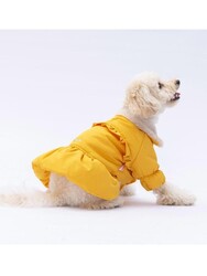 Pawstar Sarı Elizabeth Köpek Mont Köpek Yağmurluk Köpek Kıyafeti Köpek Elbisesi M - Thumbnail