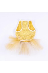 Pawstar Sarı Polka-Dot Kedi Köpek Elbisesi - Kedi Köpek Kıyafeti L - Thumbnail