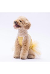 Pawstar Sarı Polka-Dot Kedi Köpek Elbisesi - Kedi Köpek Kıyafeti XL - Thumbnail