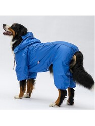 Pawstar Sax Mavi Muson Büyük Irk Köpek Tulum Yağmurluğu Köpek Yağmurluk Köpek Kıyafeti Köpek Elbisesi 4XL - Thumbnail