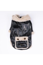 Pawstar Siyah Vegas Ceket Kedi Köpek Ceketi Kedi Köpek Kıyafeti Kedi Köpek Elbisesi 2XL - Thumbnail