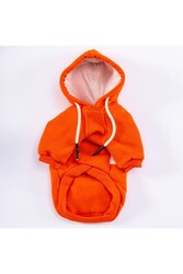 Pawstar Turuncu Cute Köpek Hoodie Köpek Sweat Köpek Kıyafeti Kedi Kıyafeti L - Thumbnail