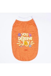 Pawstar Turuncu Joy Büyük Köpek Tişörtü - Köpek Kıyafeti (15 KG-45 KG) 5XL - Thumbnail