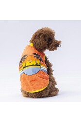 Pawstar Turuncu Sunrise Kedi Köpek Tişörtü - Kedi Köpek Kıyafeti L - Thumbnail