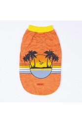 Pawstar Turuncu Sunrise Kedi Köpek Tişörtü - Kedi Köpek Kıyafeti M - Thumbnail