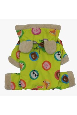 Pawstar - Pawstar Yeşil Animals Romper Küçük Ve Orta Irklar Için Tulum-mont Yağmurluk Köpek Kıyafeti M
