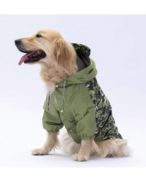 Pawstar - Pawstar Yeşil Dijon Büyük Irk Köpek Tulum Yağmurluğu Köpek Yağmurluk Köpek Kıyafeti Köpek Elbisesi 7XL