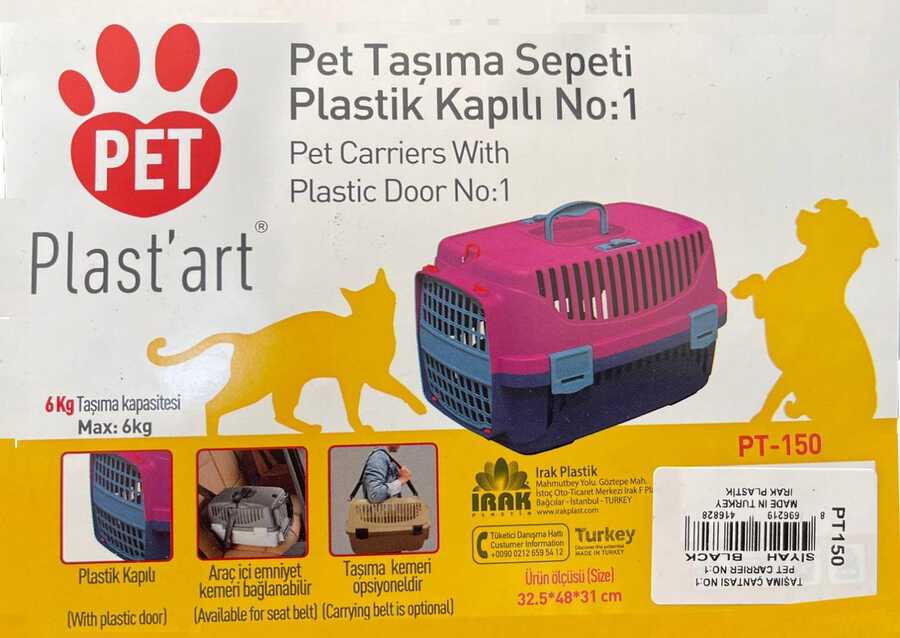 Pet Plast'art Kedi-Köpek Seyehat Taşıma Çantası 48x32,5x31Cm Kırmızı