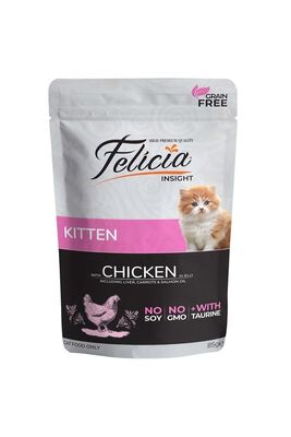 Felicia - Pouch Tavuklu Yavru Kedi Maması Tahılsız 85 Gr X 2 Adet