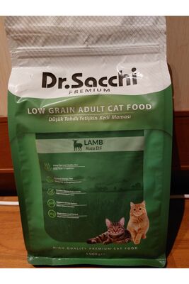 Dr. Sacchi - Premium Düşük Tahıllı Kuzu Etli Kedi Maması 1,5 Kg