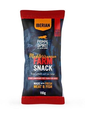 Alpha Spirit - Primal Spirit Doğal Atıştırmalık Köpek Ödülü Akdeniz Çiftlik Hayvanlı 110 gr