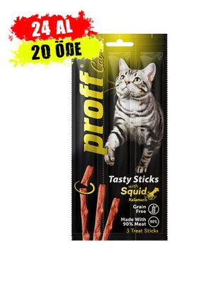 Proff - Proff Cat Kalamarlı Tahılsız Kedi Ödül Çubuğu 15gr (3'lü) x 24 ADET