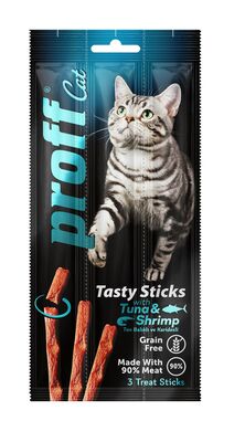 Proff - Proff Cat Ton Balıklı ve Karidesli Tahılsız Kedi Ödül Çubuğu 15gr (3'lü)