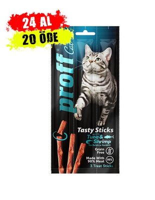 Proff - Proff Cat Ton Balıklı ve Karidesli Tahılsız Kedi Ödül Çubuğu 15gr (3'lü) x 24 ADET