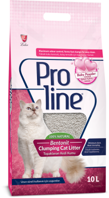 Proline - Proline Bebek Pudrası Kokulu Topaklanan Kedi Kumu 10 Lt