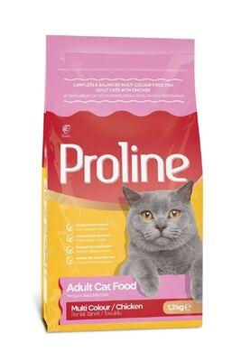 Pro Line - Proline Renkli Taneli Tavuklu Yetişkin Kedi Maması 1,2 Kg
