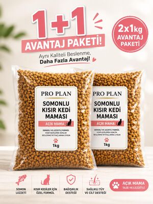 ProPlan - ProPlan Somonlu Kısırlaştırılmış Kedi Maması Açık Mama 2 Kg (1+1 Avantaj Paket)