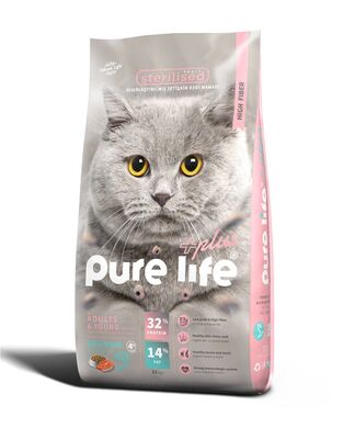 PureLife - Pure Life Plus Sterilised Salmon Kısırlaştırılmış Somonlu Yetişkin Kedi Maması 12 Kg