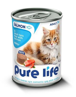 PureLife - Pure Lıfe Yetişkin Kedi Somonlu Yaş Püre Mama 400 Gr