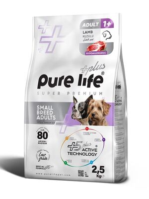 PureLife - PureLife Plus Kuzulu Küçük Irk Yetişkin Köpek Maması 2.5 Kg