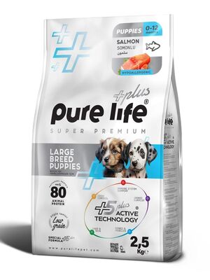PureLife - PureLife Plus Somonlu Büyük Irk Yavru Köpek Maması 2.5 Kg