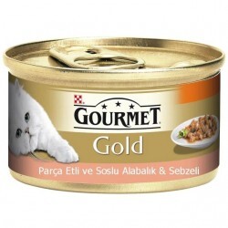 Gourmet Gold Parça Etli Alabalık-Sebze Konserve Kedi Maması 85G - Thumbnail