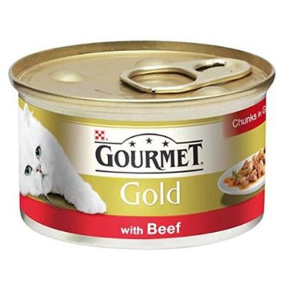 Purina - Gourmet Gold Soslu Sığır Etli Kedi Konserve Maması 85 Gr