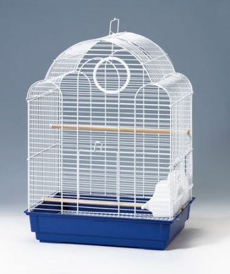 QH PET CAGE - Qh Pet Cage Bombeli Çatılı Pirinç Kuş Kafesi 42X30X56 Cm