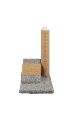 Glipet - Rampalı Peluş Jut Ipli Kedi Tırmalama 25*35*40 cm - Gri