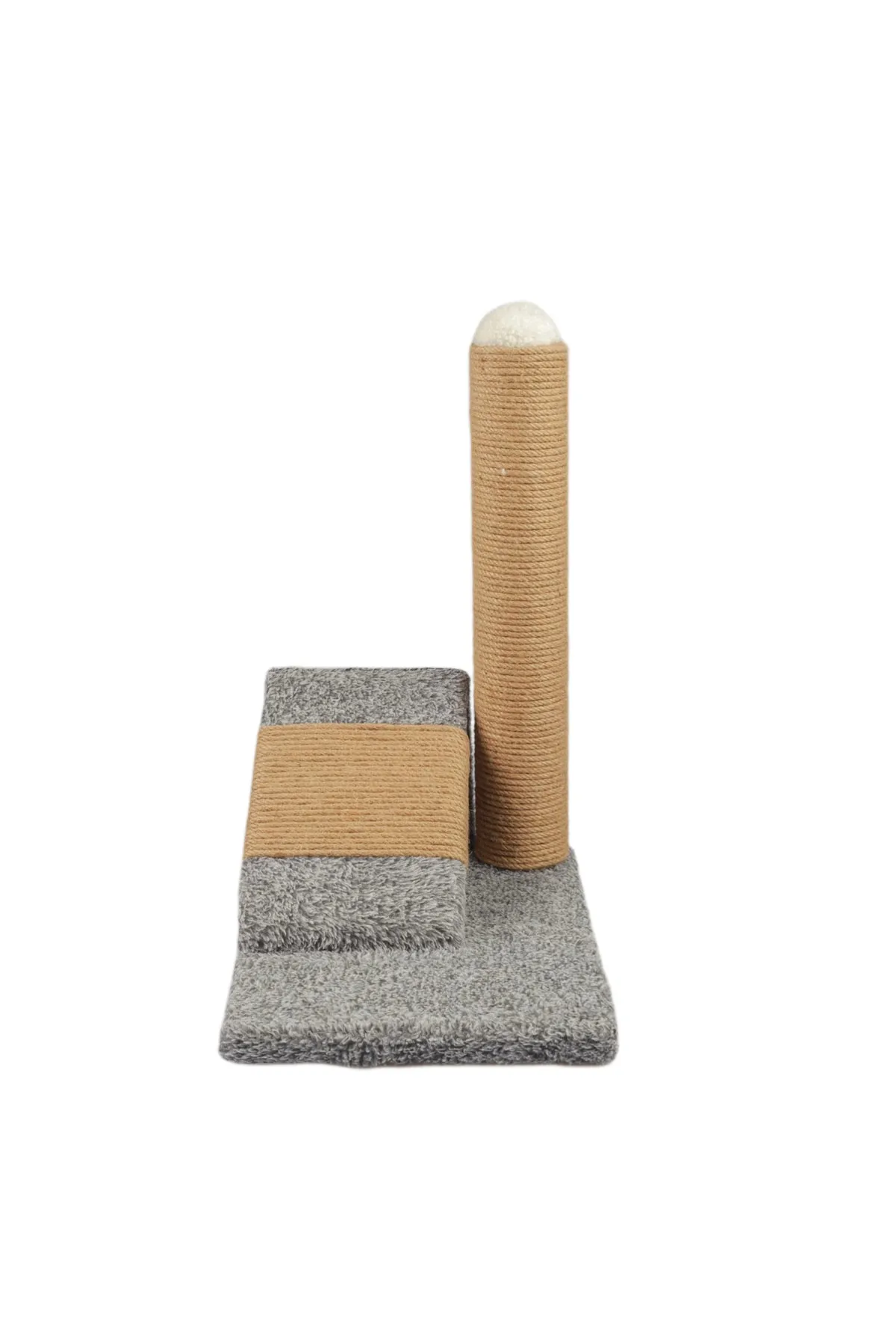 Glipet Rampalı Peluş Jut Ipli Kedi Tırmalama 25*35*40 Cm - Gri - Thumbnail