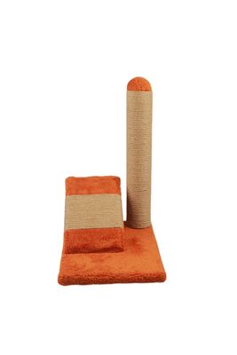 Glipet - Rampalı Peluş Jut Ipli Kedi Tırmalama 25*35*40 Cm - Turuncu