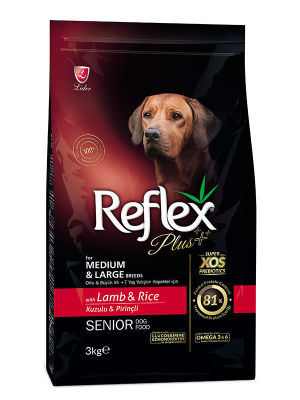 Reflex - Reflex Plus Büyük Orta Irk Kuzulu Yaşlı Köpek Maması 3 Kg