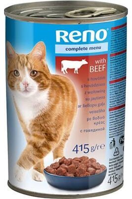 Reno - Reno Biftekli 415 Gr Yetişkin Kedi Konserve Maması
