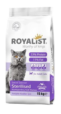 Royalist - Royalist Premium Sterilised Somonlu Kısırlaştırılmış Kedi Maması 15 Kg