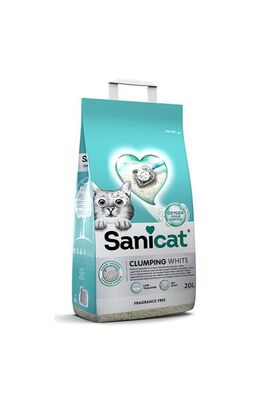 Sanicat - Sanicat Clumping White Kokusuz Süper Topaklanan Beyaz Kedi Kumu 20 Lt