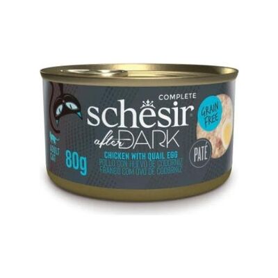 Schesir - Schesir After Dark Pate Tavuklu ve Bıldırcın Yumurtalı Yetişkin Kedi Konservesi 80 gr