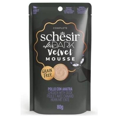 Schesir - Schesir After Dark Velvet Mousse Tavuklu ve Ördekli Yetişkin Kedi Konservesi 80 gr