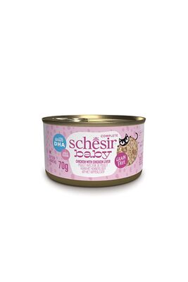 Schesir - Schesir Babycat Tavuklu Ve Ciğerli Tahılsız Yavru Kedi Konservesi 70 gr