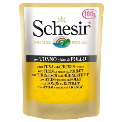 Schesir - Schesir Jelly Ton Balıklı ve Tavuklu Kedi Konservesi 100 Gr