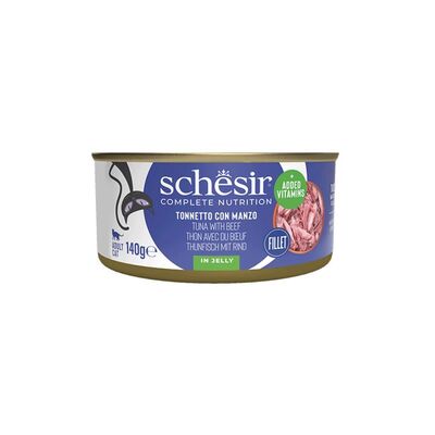 Schesir - Schesir Jöle İçinde Ton Balığı ve Dana Etli Yetişkin Kedi Konservesi 140gr