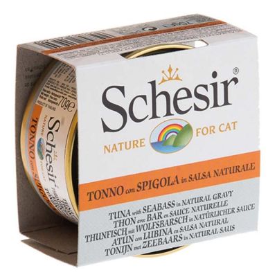 Schesir - Schesir Soslu Ton Balıklı ve Levrekli Kedi Konservesi 70 Gr