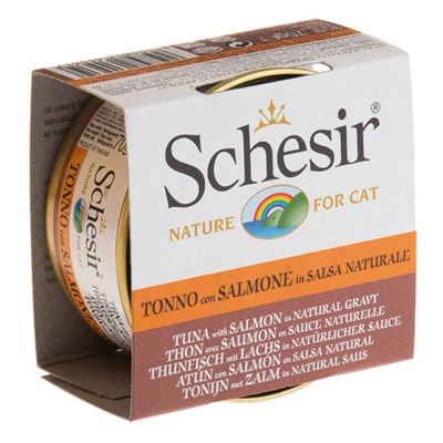 Schesir - Schesir Soslu Tuna ve Somonlu Kedi Konservesi 70 Gr