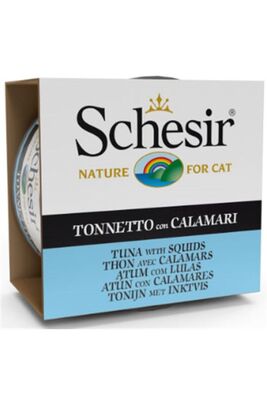 Schesir - Schesir Ton Balık Ve Kalamarlı Yetişkin Kedi Konservesi 5*85 gr