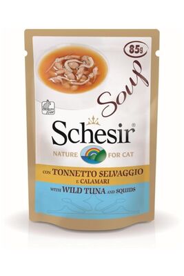 Schesir - Schesir Ton Balıklı Kalamarlı Tamamlayıcı Kedi Konservesi 85 gr