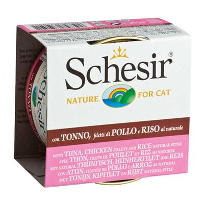 Schesir - Schesir Ton Balıklı Tavuklu Pirinçli Kedi Konservesi 85 Gr