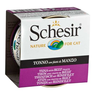 Schesir - Schesir Ton Balıklı ve Kırmızı Etli Jöleli Kedi Konservesi 85 Gr