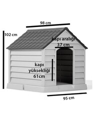 Şenyayla Plastik XXL Büyük Boy Plastik Köpek Klübesi Büyük Irk 98x102x95 cm - Thumbnail